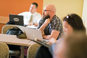 Graduate Student in classroom